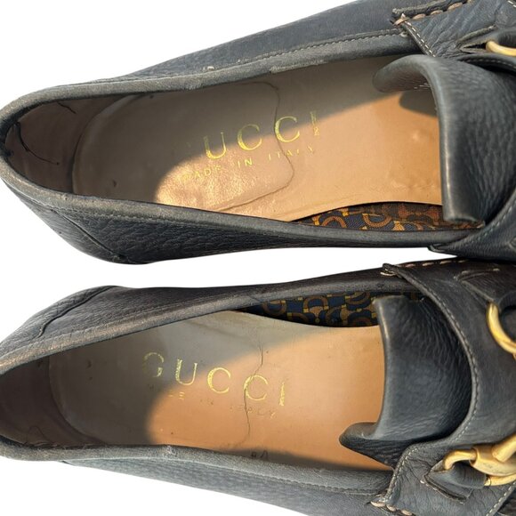 Men\'s Gucci Leather Loafers Horse Bit Slip On Shoes Size 9.5D main image 6